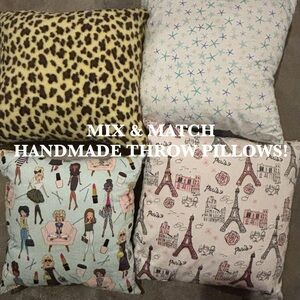 Bundle deal! Mix and match lot handmade throw pillow handsewn Paris cheetah lot